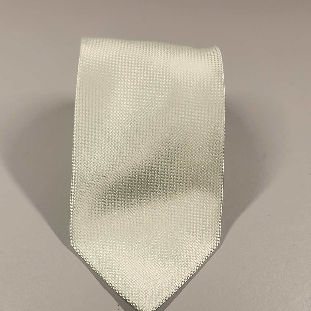 Classic Men's Ivory Textured Tie - Smooth Formal Necktie